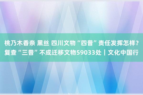 桃乃木香奈 黑丝 四川文物“四普”责任发挥怎样？复查“三普”不成迁移文物59033处｜文化中国行
