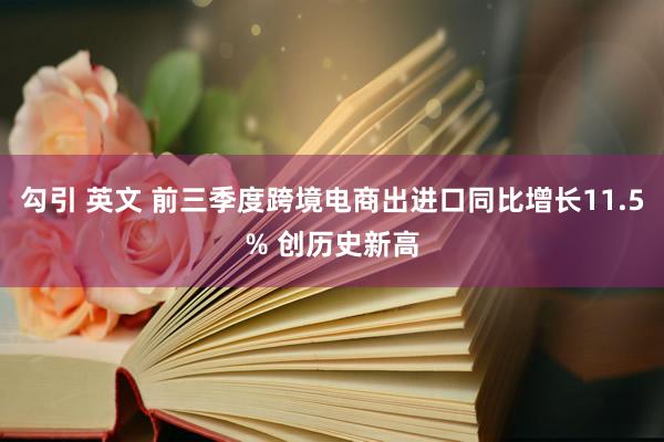 勾引 英文 前三季度跨境电商出进口同比增长11.5% 创历史新高