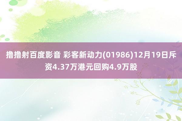 撸撸射百度影音 彩客新动力(01986)12月19日斥资4.37万港元回购4.9万股