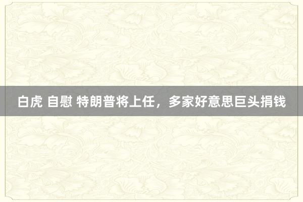白虎 自慰 特朗普将上任，多家好意思巨头捐钱