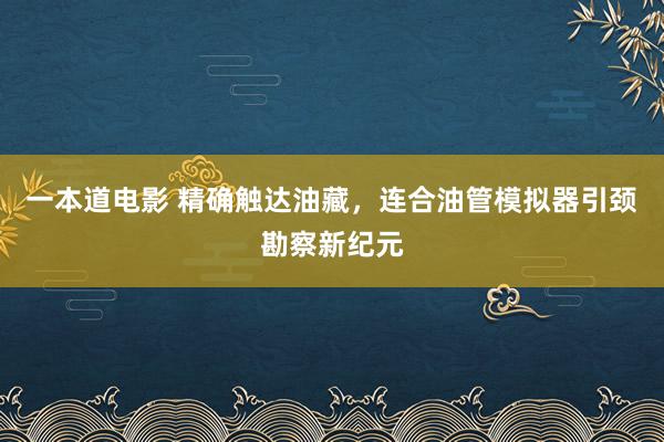 一本道电影 精确触达油藏，连合油管模拟器引颈勘察新纪元