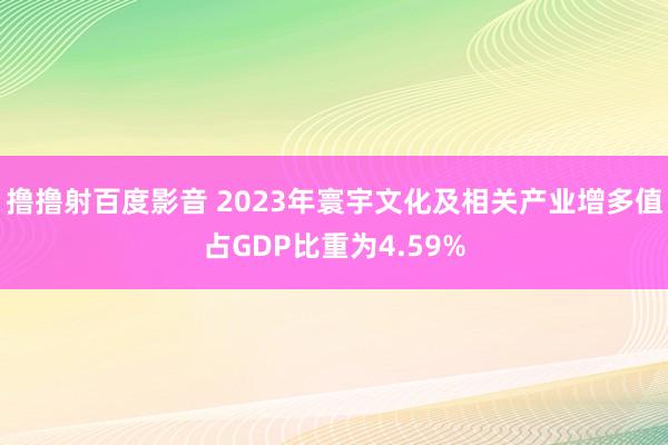 撸撸射百度影音 2023年寰宇文化及相关产业增多值占GDP比重为4.59%