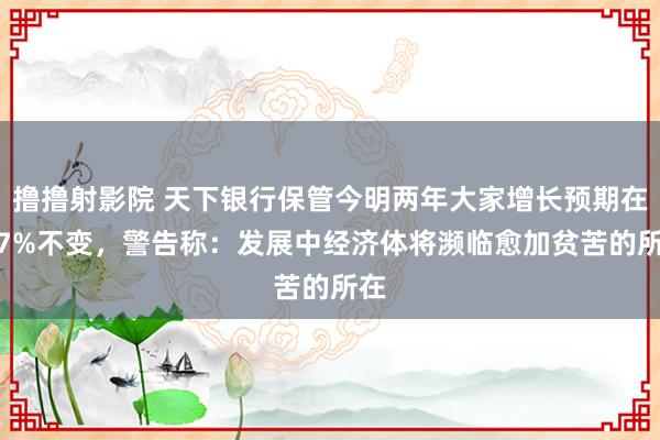 撸撸射影院 天下银行保管今明两年大家增长预期在2.7%不变，警告称：发展中经济体将濒临愈加贫苦的所在