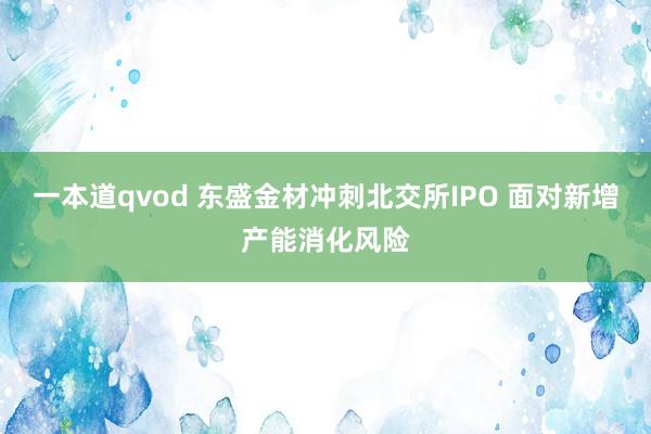 一本道qvod 东盛金材冲刺北交所IPO 面对新增产能消化风险