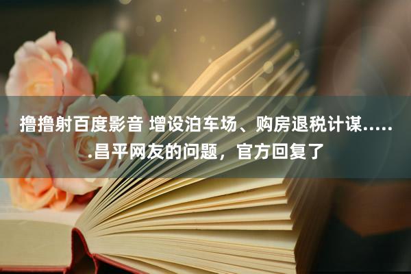 撸撸射百度影音 增设泊车场、购房退税计谋......昌平网友的问题，官方回复了