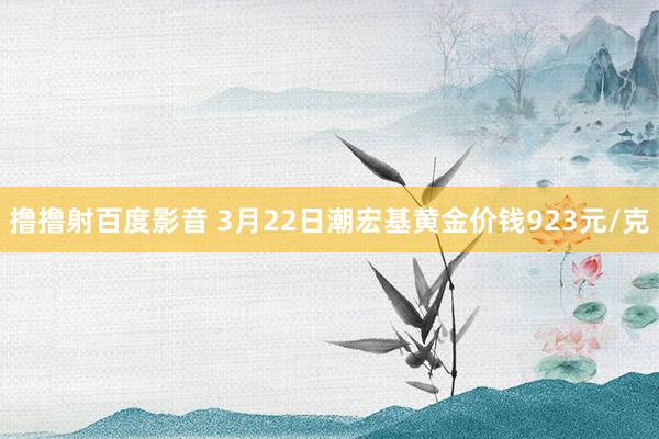 撸撸射百度影音 3月22日潮宏基黄金价钱923元/克