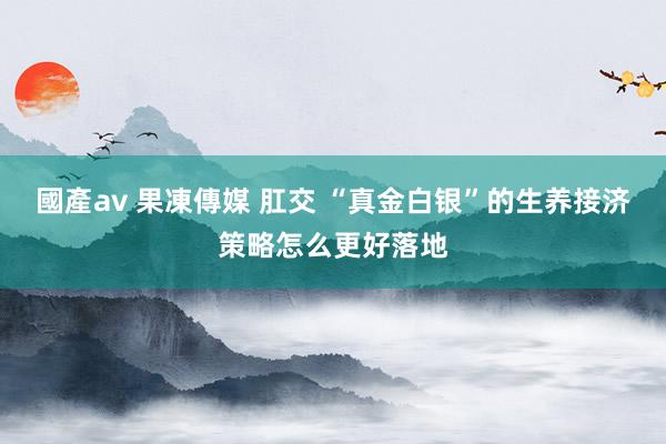 國產av 果凍傳媒 肛交 “真金白银”的生养接济策略怎么更好落地