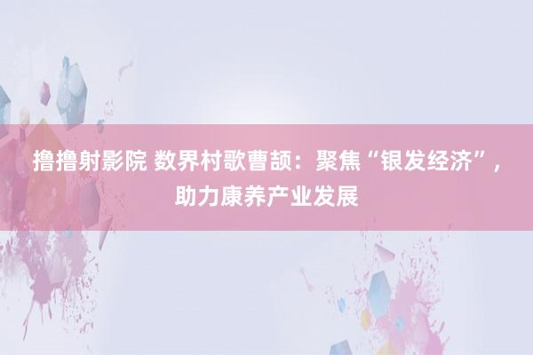 撸撸射影院 数界村歌曹颉：聚焦“银发经济”，助力康养产业发展