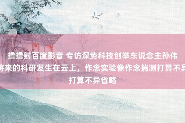 撸撸射百度影音 专访深势科技创举东说念主孙伟杰：将来的科研发生在云上，作念实验像作念揣测打算不异省略