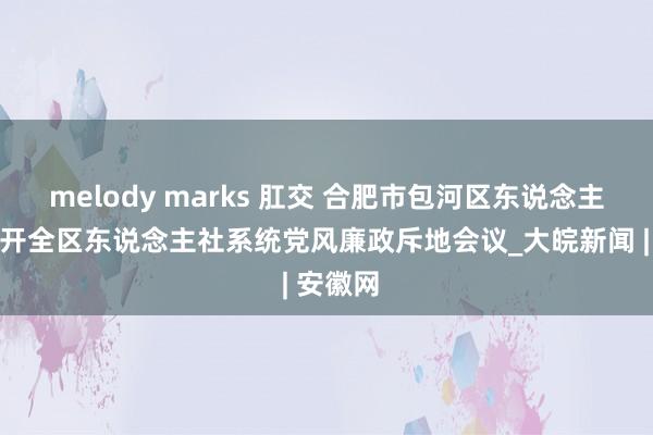 melody marks 肛交 合肥市包河区东说念主社局召开全区东说念主社系统党风廉政斥地会议_大皖新闻 | 安徽网