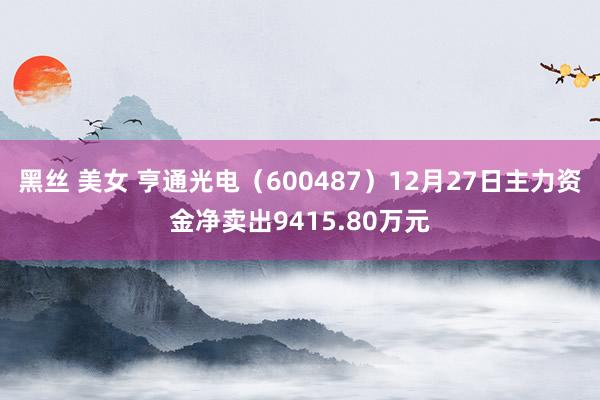 黑丝 美女 亨通光电（600487）12月27日主力资金净卖出9415.80万元