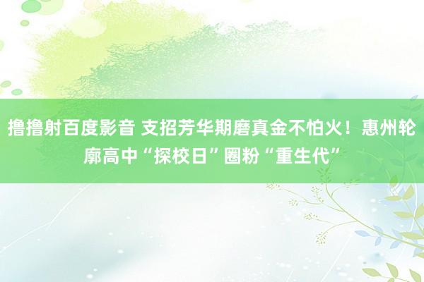 撸撸射百度影音 支招芳华期磨真金不怕火！惠州轮廓高中“探校日”圈粉“重生代”