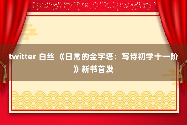 twitter 白丝 《日常的金字塔：写诗初学十一阶》新书首发
