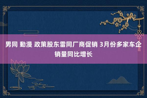 男同 動漫 政策股东雷同厂商促销 3月份多家车企销量同比增长