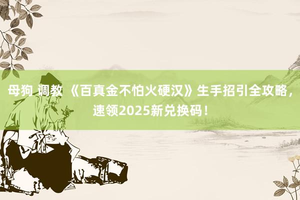 母狗 调教 《百真金不怕火硬汉》生手招引全攻略，速领2025新兑换码！