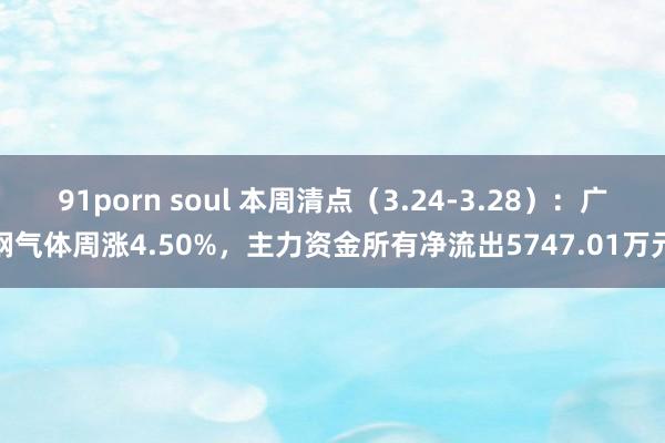 91porn soul 本周清点（3.24-3.28）：广钢气体周涨4.50%，主力资金所有净流出5747.01万元