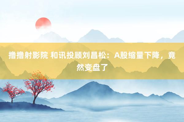 撸撸射影院 和讯投顾刘昌松：A股缩量下降，竟然变盘了