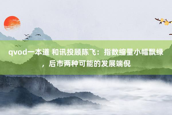 qvod一本道 和讯投顾陈飞：指数缩量小幅飘绿，后市两种可能的发展端倪
