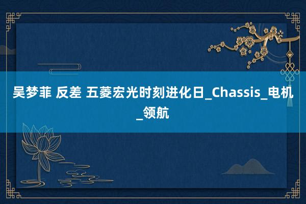 吴梦菲 反差 五菱宏光时刻进化日_Chassis_电机_领航