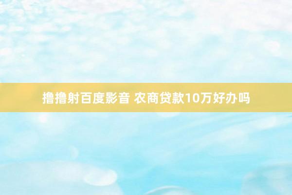 撸撸射百度影音 农商贷款10万好办吗