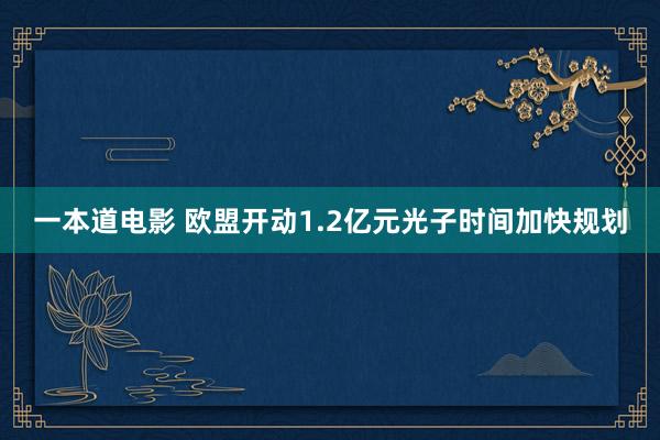 一本道电影 欧盟开动1.2亿元光子时间加快规划