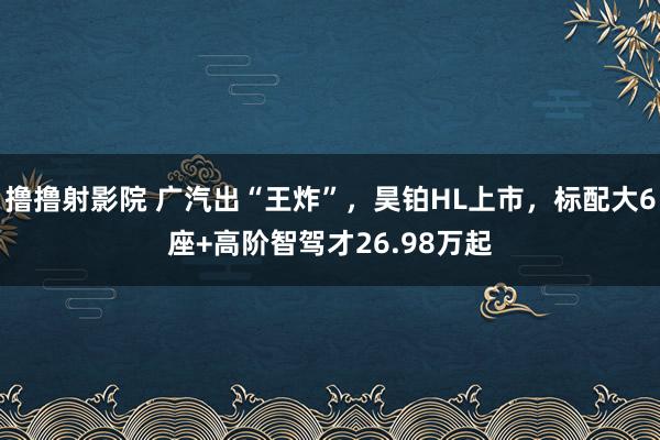 撸撸射影院 广汽出“王炸”，昊铂HL上市，标配大6座+高阶智驾才26.98万起