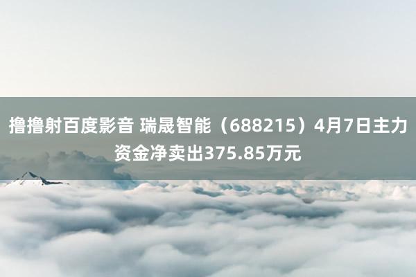 撸撸射百度影音 瑞晟智能（688215）4月7日主力资金净卖出375.85万元