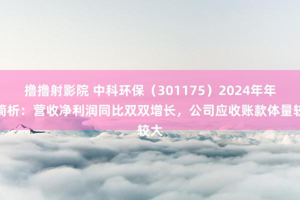 撸撸射影院 中科环保（301175）2024年年报简析：营收净利润同比双双增长，公司应收账款体量较大