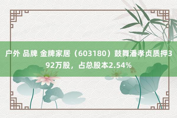 户外 品牌 金牌家居（603180）鼓舞潘孝贞质押392万股，占总股本2.54%