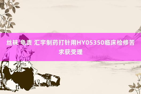 丝袜 龟责 汇宇制药打针用HY05350临床检修苦求获受理