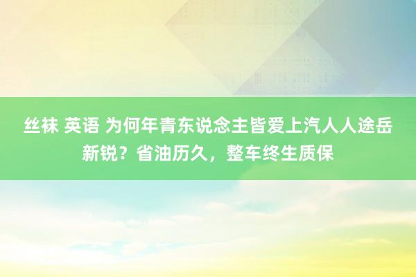丝袜 英语 为何年青东说念主皆爱上汽人人途岳新锐？省油历久，整车终生质保