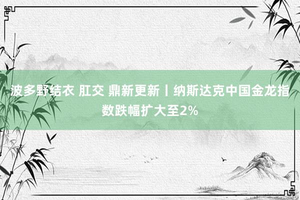 波多野结衣 肛交 鼎新更新丨纳斯达克中国金龙指数跌幅扩大至2%