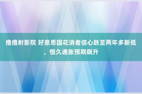 撸撸射影院 好意思国花消者信心跌至两年多新低，恒久通胀预期飙升