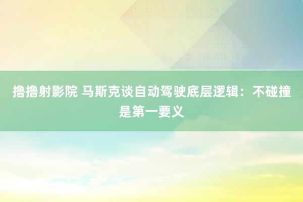 撸撸射影院 马斯克谈自动驾驶底层逻辑：不碰撞是第一要义