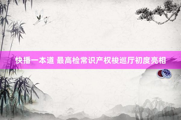 快播一本道 最高检常识产权梭巡厅初度亮相