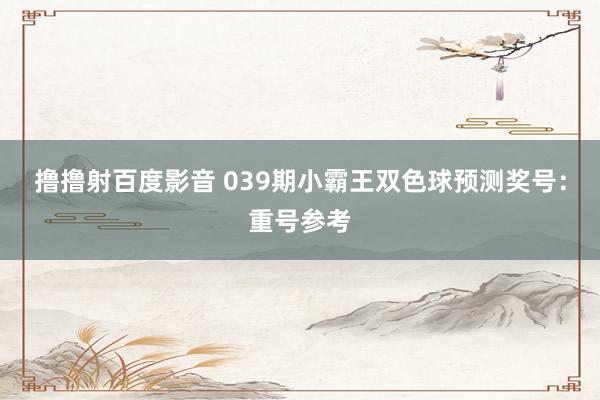 撸撸射百度影音 039期小霸王双色球预测奖号：重号参考